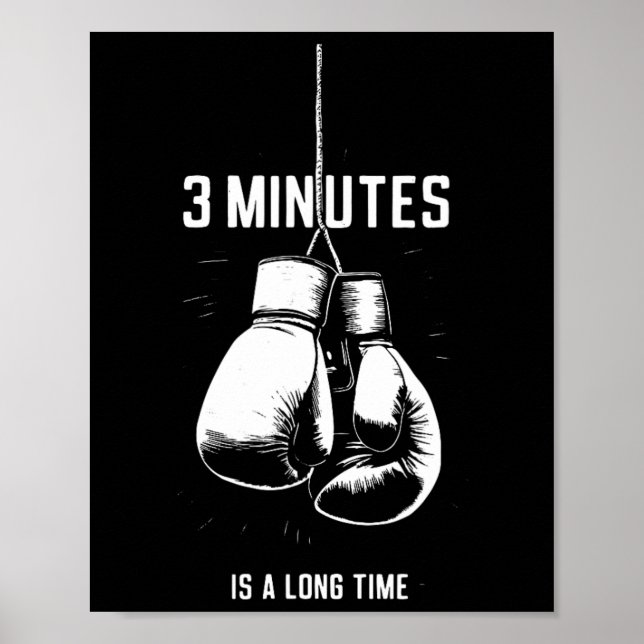Affiche La boxe 3 minutes c'est long drôle kickboxing B (Devant)
