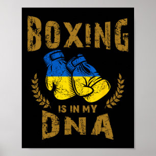 Affiche La boxe est dans mon ADN Gants de boxe avec drapea
