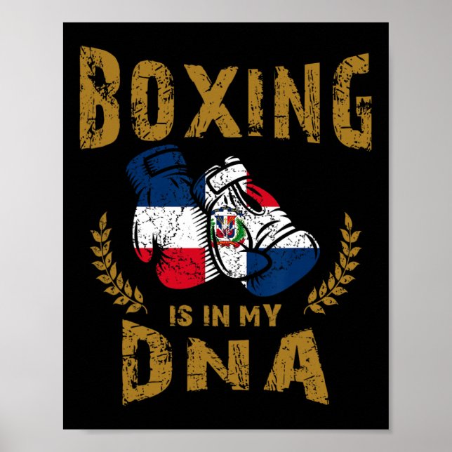 Affiche La boxe est dans mon D-n-a République Dominicaine  (Devant)