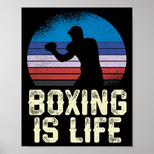 Affiche La boxe est la Vintage vie Sunset Silhouette