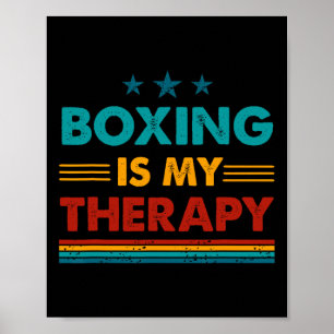 Affiche La boxe est ma thérapie drôle Boxe