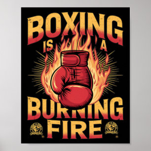Affiche La Boxe Est Un Feu Qui Brûle