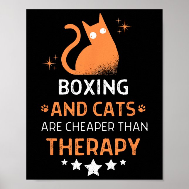 Affiche La Boxe Et Les Chats Sont Moins Chers Qu'Une Théra (Devant)