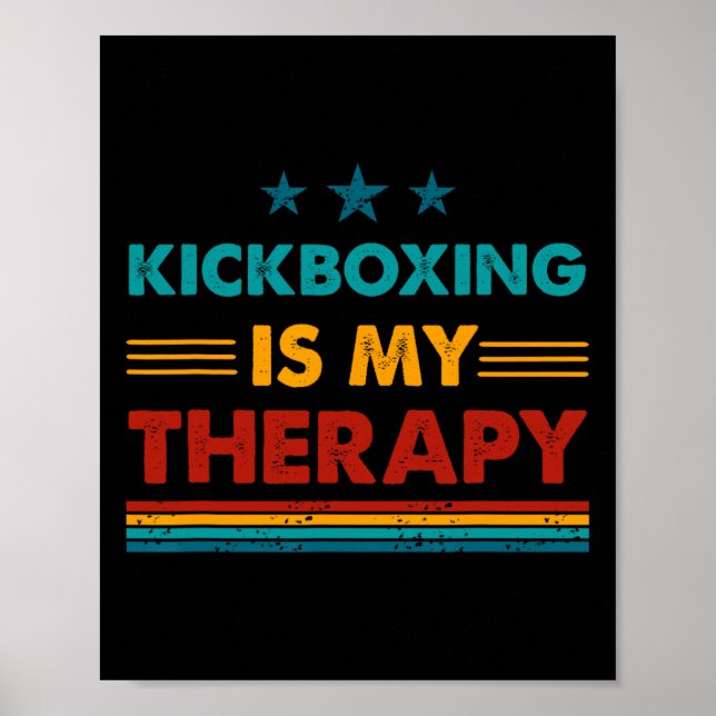 Affiche La boxe thaïlandaise est ma thérapie Drôle Boxe th (Devant)