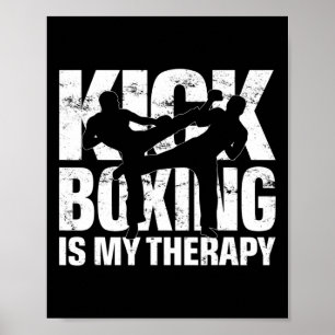 Affiche La boxe thaïlandaise est ma thérapie, motif de com