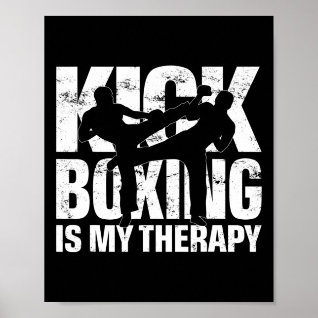 Affiche La boxe thaïlandaise est ma thérapie, motif de com (Devant)
