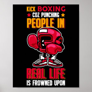 Affiche La boxe thaïlandaise frappe les gens désapprouvés