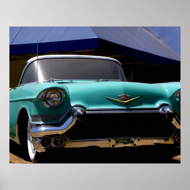 Affiche La Cadillac décapotable verte d'Elvis Presley à (Devant)
