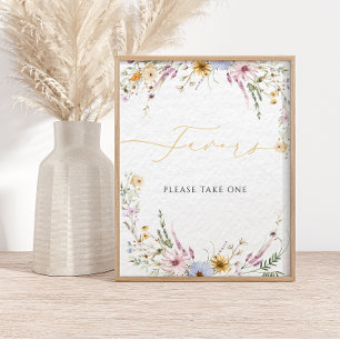 Affiche La calligraphie moderne fleur sauvage favorise