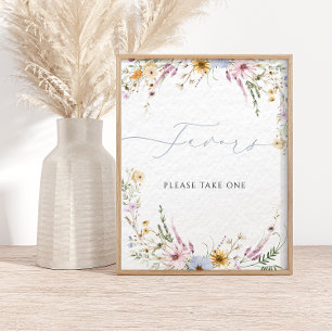 Affiche La calligraphie moderne fleur sauvage favorise