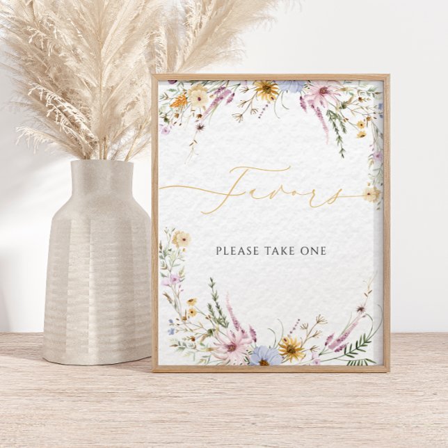 Affiche La calligraphie moderne fleur sauvage favorise (Créateur téléchargé)
