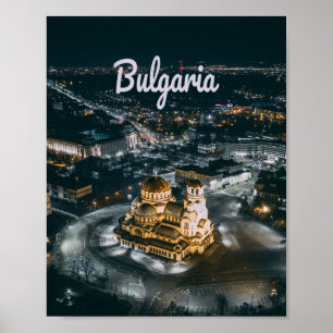 Affiche La capitale bulgare Sofia Alexandre Nevsky Cathédr