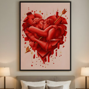 Affiche La Capture de Cupidon - Art Abstrait Romantique Mo