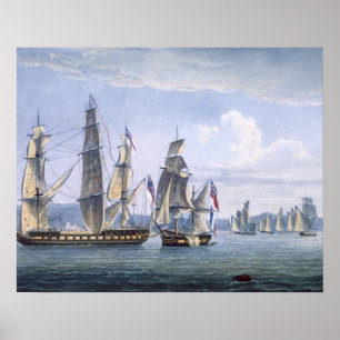 Affiche La capture de Le Sparviere le 3 mai 1810, engr