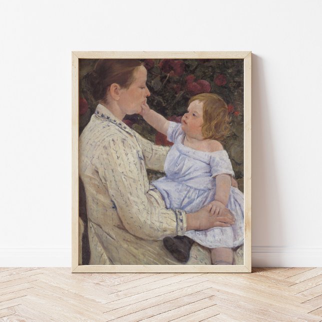 Affiche La caresse de l'enfant | Mary Cassatt (Créateur téléchargé)