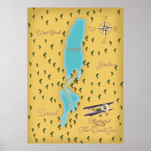 Affiche La carte ancienne de la mer Morte (Devant)