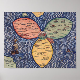 AFFICHE LA CARTE DE FEUILLE DE TRÈFLE D'ÉTAMINE DE