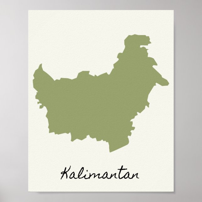 Affiche La carte de Kalimantan (Devant)