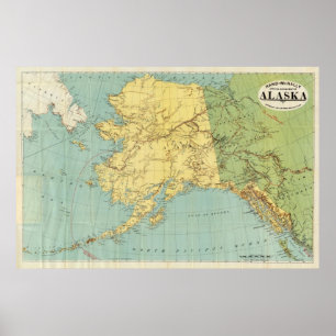 Affiche La carte de McNally de couche-point de l'Alaska