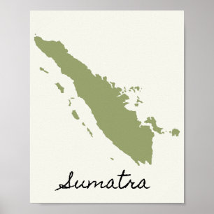 Affiche La carte de Sumatra
