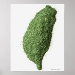 Affiche La carte de Taïwan a fait de l'herbe