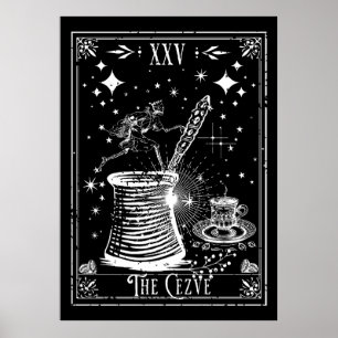 Affiche La carte de tarot café turc Cezve