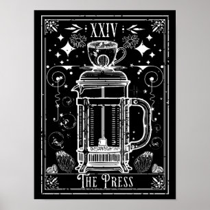 Affiche La carte de tarot de café à la presse française
