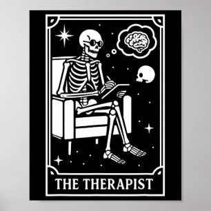 Affiche La carte de tarot de guérison du thérapeute squele