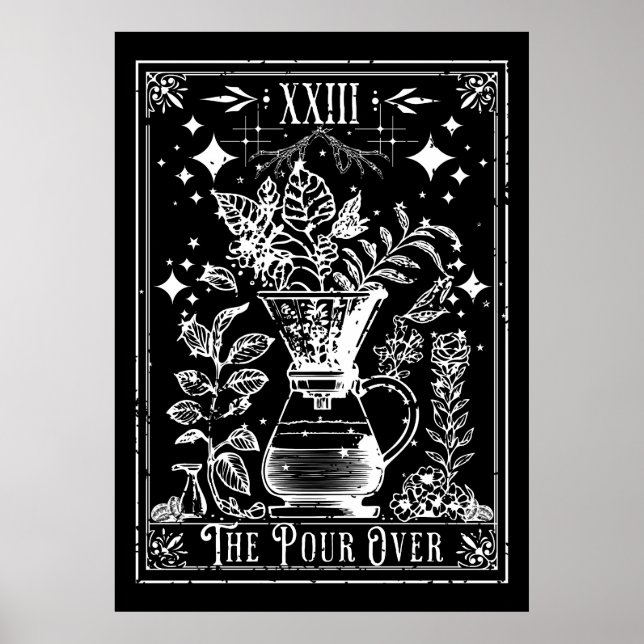 Affiche La carte de tarot de la café en versement (Devant)