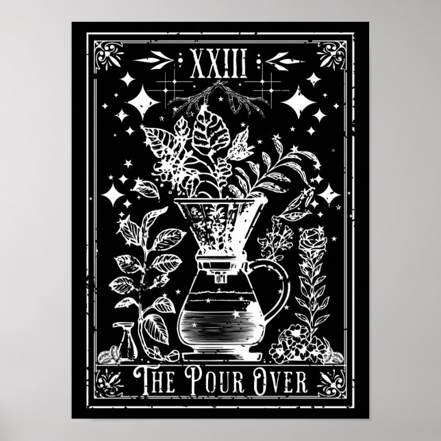 Affiche La carte de tarot de la café en versement (Devant)