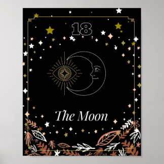 Affiche La carte de tarot de la Lune, céleste