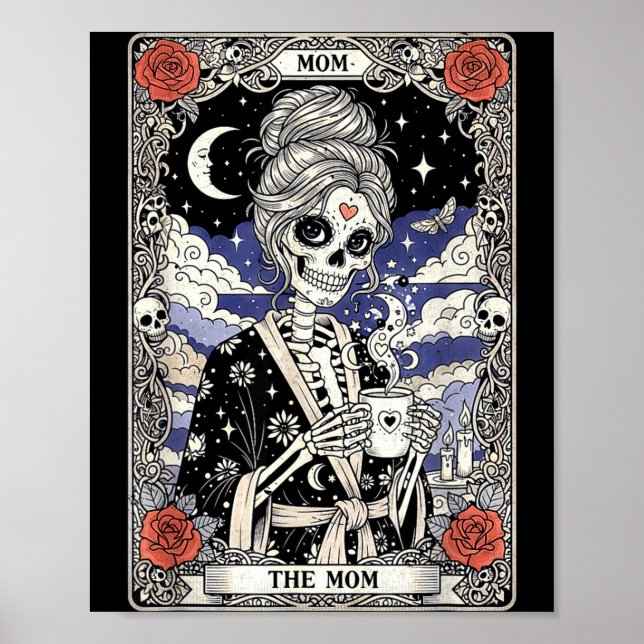 Affiche La carte de tarot de la mère squelette gothique vi (Devant)