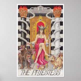 Affiche La carte de tarot de la Prêtresse