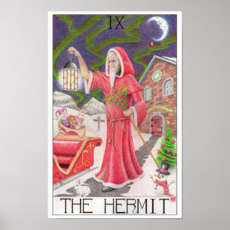 Affiche La carte de tarot de l'Ermite