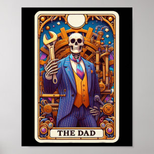 Affiche La carte de tarot de papa squelette Fête des pères