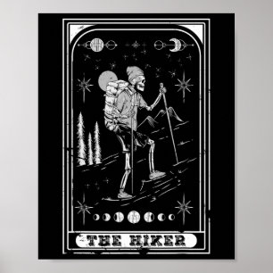 Affiche La carte de tarot de squelette gothique randonnée