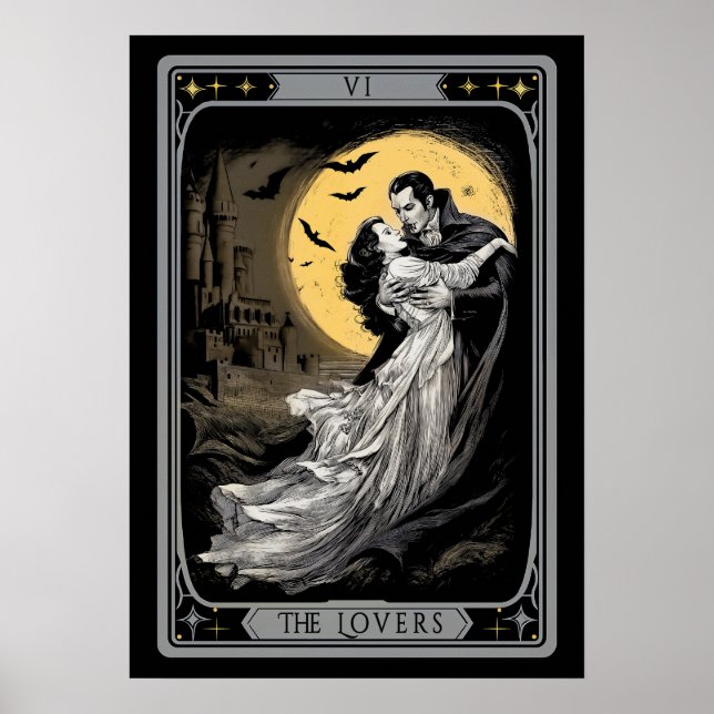 Affiche La Carte de Tarot des Amants – Dracula Vampire Got (Devant)