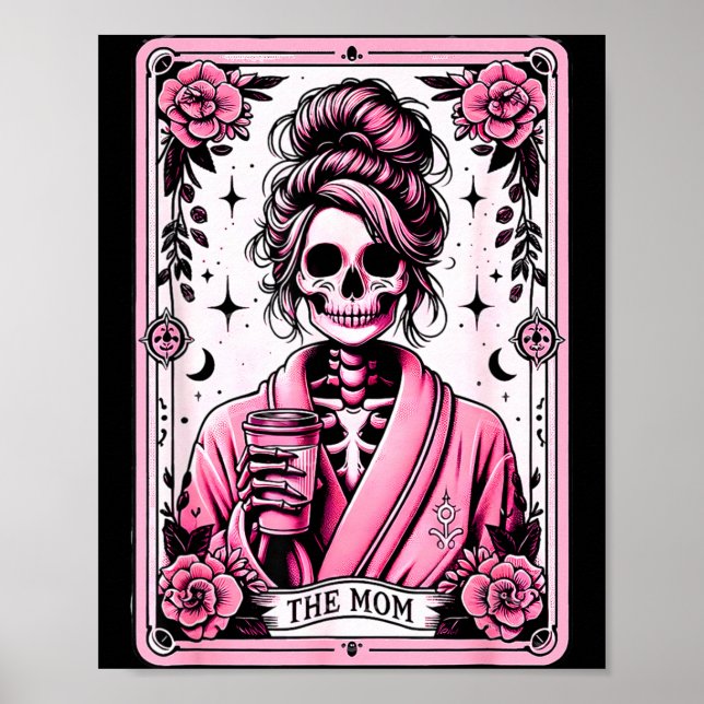 Affiche La carte de tarot drôle de la mère femme squelette (Devant)