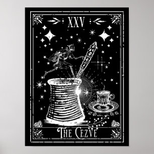 Affiche La carte de tarot du café turc Cezve