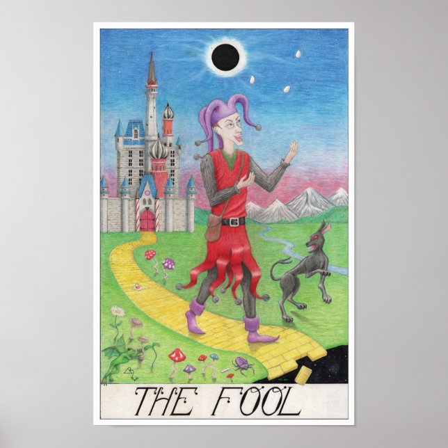 Affiche La carte de tarot du Fou (Devant)