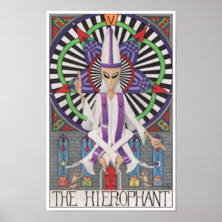 Affiche La carte de tarot du Hiérophante