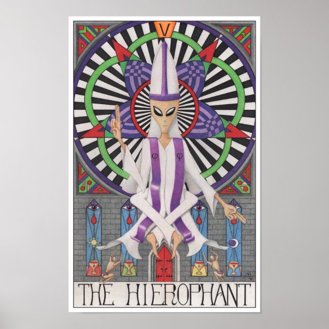 Affiche La carte de tarot du Hiérophante (Devant)