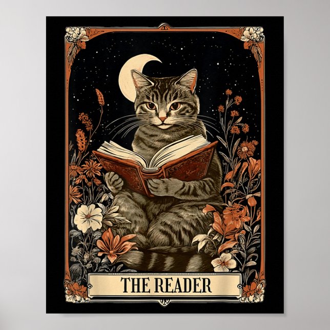 Affiche La carte de tarot du lecteur Livre de lecture pour (Devant)