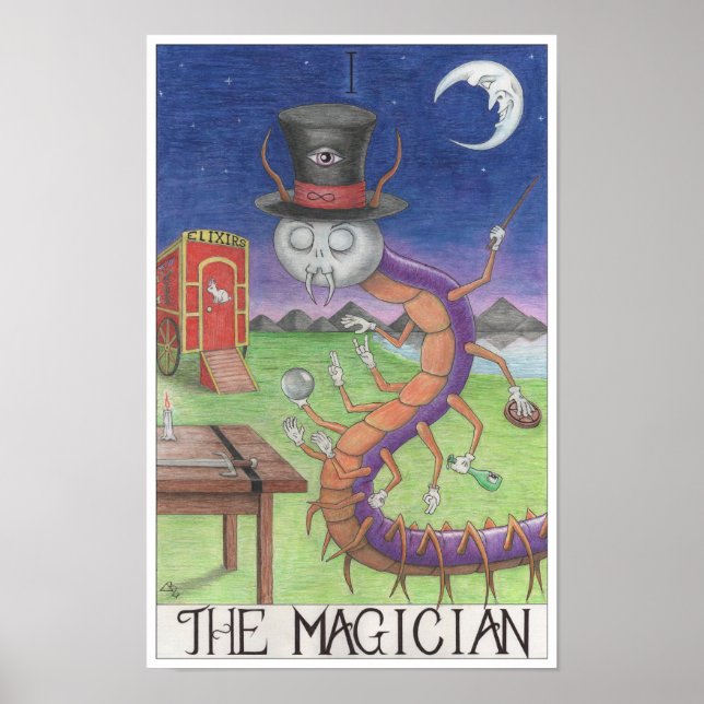 Affiche La carte de tarot du Magicien (Devant)