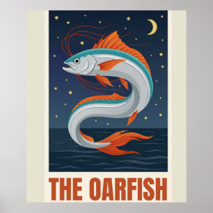 Affiche La carte de tarot du poisson-sabre Lune croissante