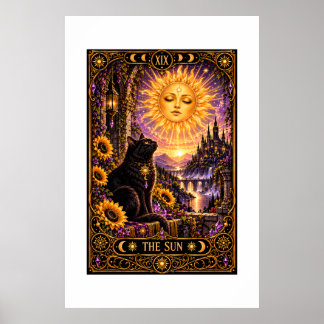 Affiche La carte de tarot du Soleil Tapisserie gothique au