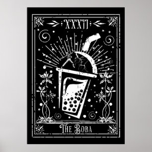 Affiche La carte de tarot du thé Boba