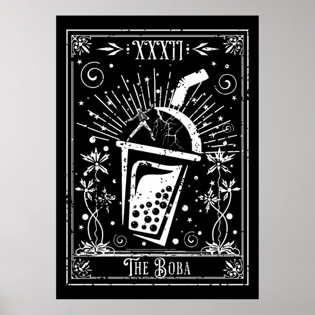 Affiche La carte de tarot du thé Boba (Devant)