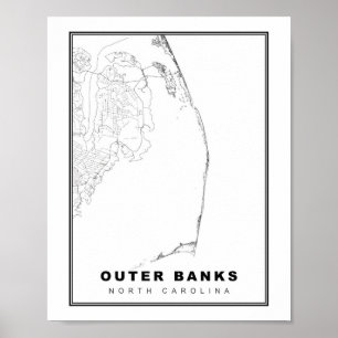 Affiche La carte des Outer Banks