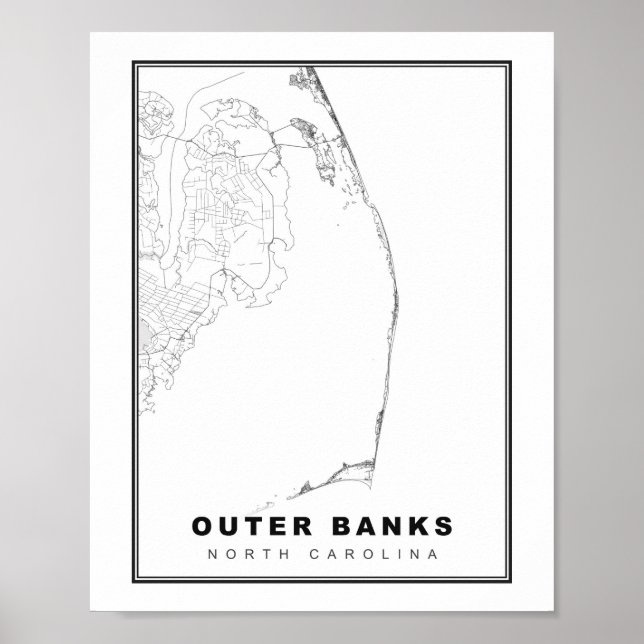 Affiche La carte des Outer Banks (Devant)